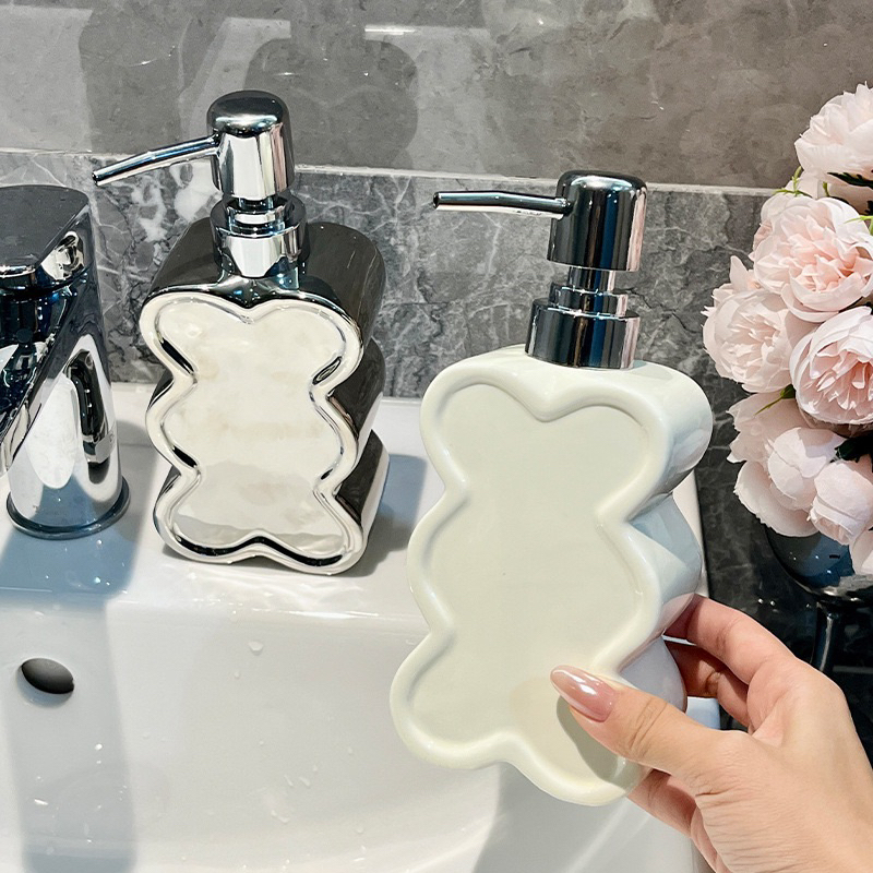 Chai đựng dầu gội, sữa tăm, bình chiết đựng nước rửa tay bằng sứ 300ml, 400ml cao cấp