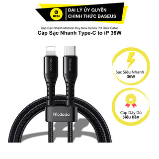  Cáp Sạc Nhanh Mcdodo 36W PD Type-C to Ln | Sạc Siêu Nhanh Cho Máy Tính Bảng & Điện Thoại 
