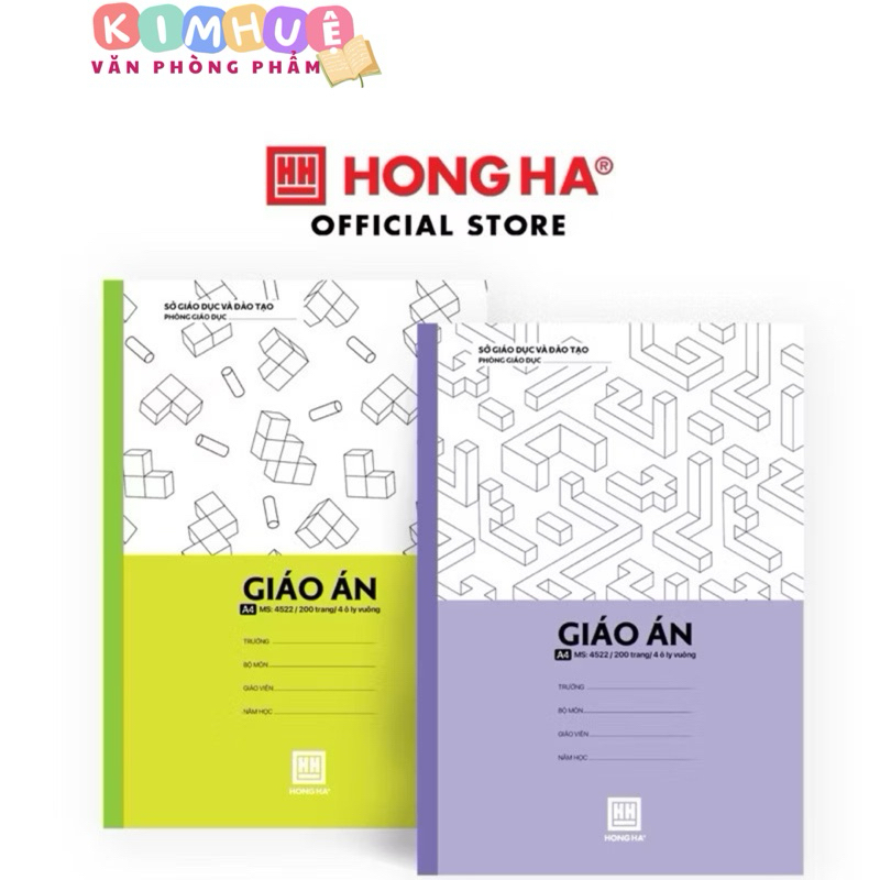 Sổ giáo án 4 ô ly A4 Hồng Hà 200 trang (MS-4522)-1 quyển