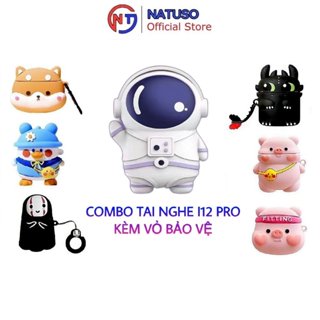 Tai nghe Bluetooth không dây Natuso i12 tws v5.0 nút cảm ứng âm thanh HIFI có mic kèm vỏ bảo vệ bao đựng case