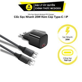  Bộ Sạc Nhanh Mcdodo Nano 20W PD | Kèm Cáp Sạc Nhanh Củ Sạc Siêu Nhỏ 