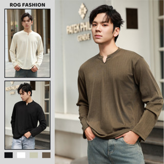  Áo thun nam dài tay ROG FASHION form dáng dễ phối chất vải thun gân cao cấp 