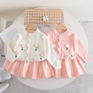  Áo khoác trẻ em Áo Choàng Cardigan len thêu hoa Áo len dệt kim thiết kế chống nắng mưa nhẹ cho bé đi học đi chơi 