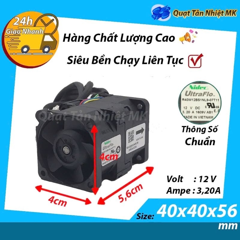 Quạt tản nhiệt phản lực 5v, 12v, 24v 4cm hàng Nidec mới