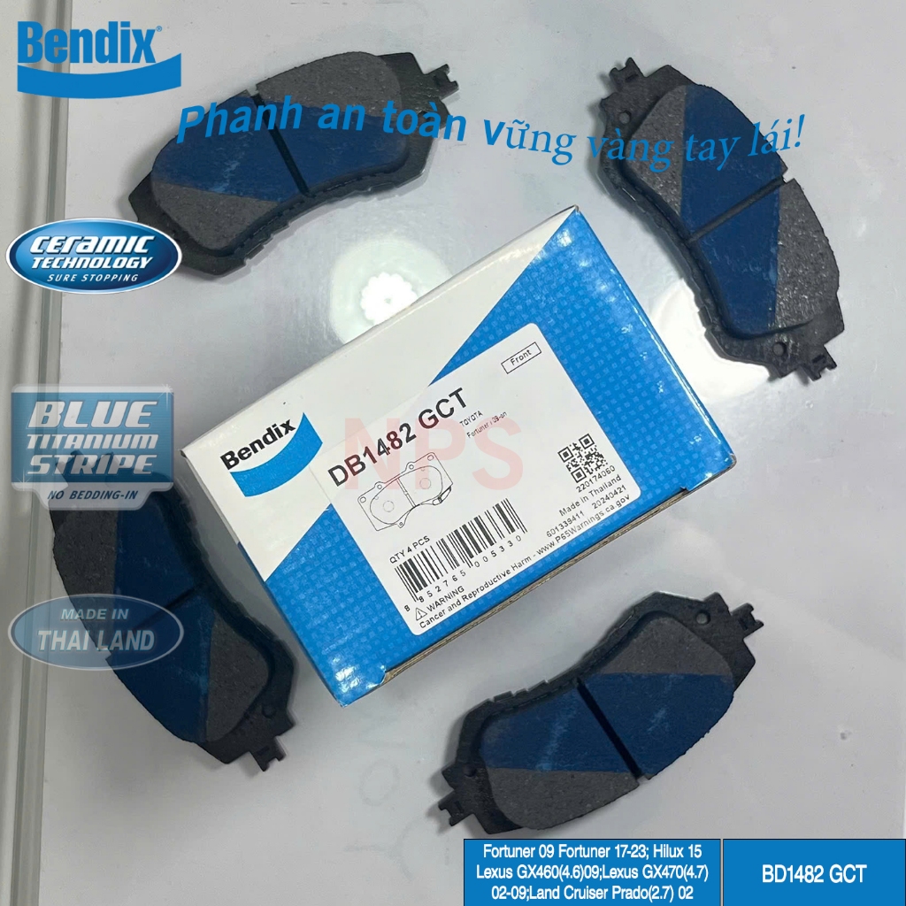 Bố thắng trước (bố đĩa) DB1482GCT Fortuner; Hilux;Lexus GX460;Lexus GX470