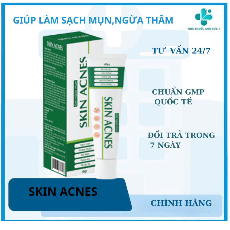 Skin Acnes- Tuyp Bôi Cho Mụn Sưng Viêm, Ngừa Thâm Sẹo, tuyp 18 gr