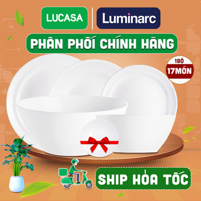 Bộ Bàn Ăn Thủy Tinh Luminarc Cannes Tô Chén Đĩa 17 Món - BOCANNES17M | Phân Phối Chính Hãng