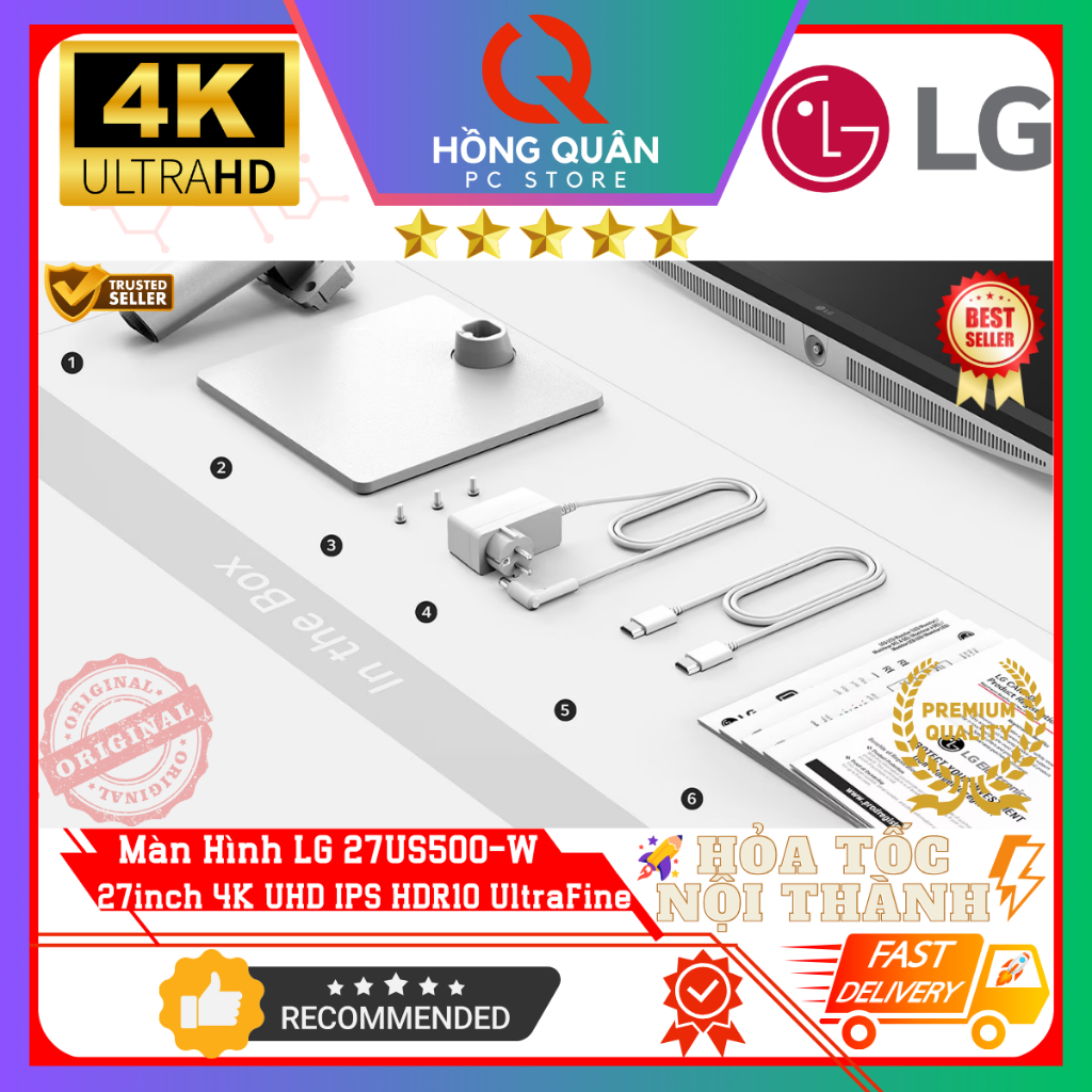 Màn Hình LG 27US500-W 27inch 4K UHD IPS UltraFine 60Hz 5ms HDR10 Super Resolution+ New - Hàng Chính Hãng Bảo Hành 2 Năm | BigBuy360 - bigbuy360.vn