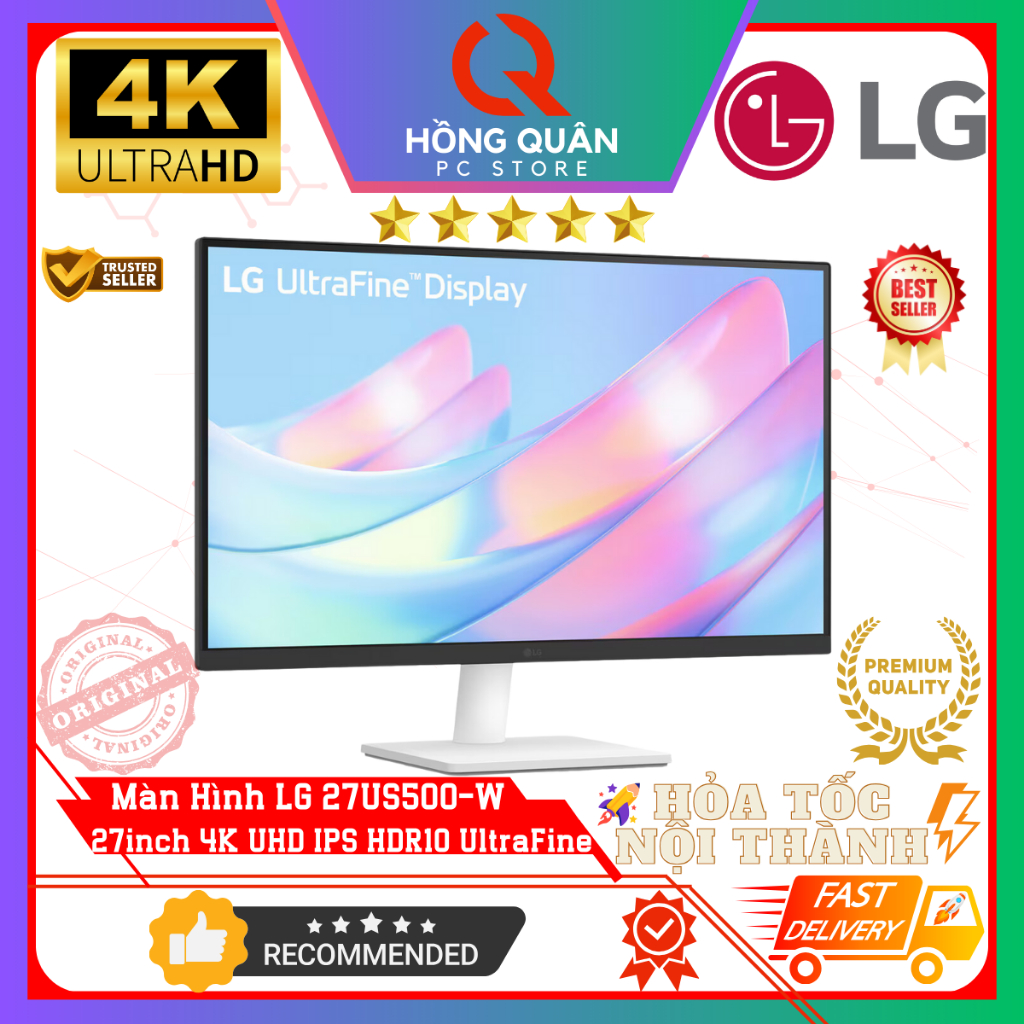 Màn Hình LG 27US500-W 27inch 4K UHD IPS UltraFine 60Hz 5ms HDR10 Super Resolution+ New - Hàng Chính Hãng Bảo Hành 2 Năm | BigBuy360 - bigbuy360.vn