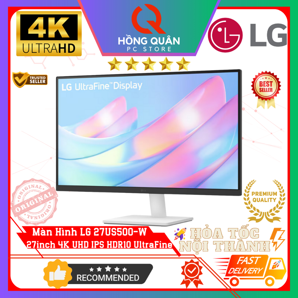 Màn Hình LG 27US500-W 27inch 4K UHD IPS UltraFine 60Hz 5ms HDR10 Super Resolution+ New - Hàng Chính Hãng Bảo Hành 2 Năm | BigBuy360 - bigbuy360.vn