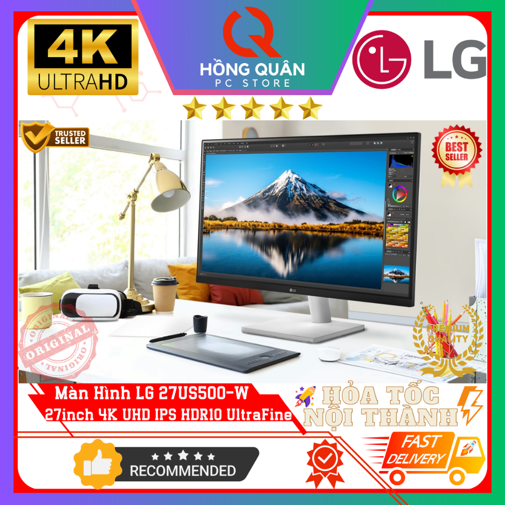 Màn Hình LG 27US500-W 27inch 4K UHD IPS UltraFine 60Hz 5ms HDR10 Super Resolution+ New - Hàng Chính Hãng Bảo Hành 2 Năm | BigBuy360 - bigbuy360.vn
