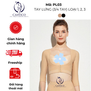 [XẢ LỖ] Gen định hình tay lưng nách vai sau hút mỡ bắp tay, lưng nách italy vải y tế kháng khuẩm PL03 3/4 tay