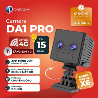 Camera 4G Mini Doscom DA1 Pro Zoom X6 Giám Sát An Ninh 360 độ - Tích Hợp Phát Hiện Chuyển Động,Đàm Thoại 2 Chiều