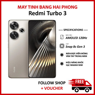 Điện thoại Xiaomi Redmi Turbo 3 Fullbox, RAM 12/256GB chip Snapdragon 8s Gen 3 màn AMOLED 120Hz