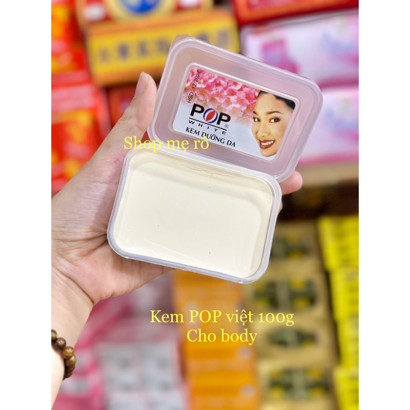 (kem việt) kem pop dưỡng trắng da toàn thân hủ vuông 100g lẻ 1 hủ