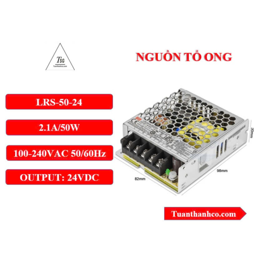 [HÀNG TỐT] Nguồn Tổ Ong 50W LRS-50-24 MINWELL