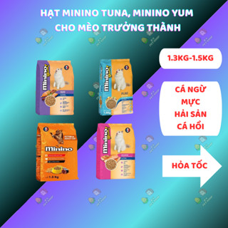 Hạt Minino Yum 1.5kg, Minino Tuna 1.3kg - thức ăn cho mèo mọi lứa tuổi
