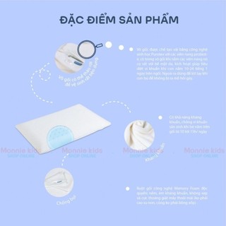 Gối cao su non Comfy Baby cho bé 24x40x3.5cm, gối nằm trẻ em sợi tre kháng khuẩn - Monnie Kids
