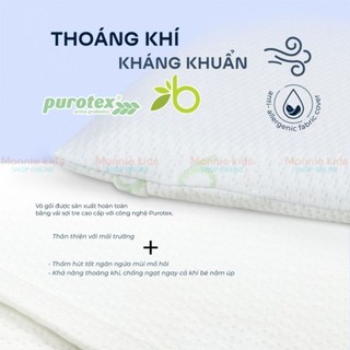 Gối cao su non Comfy Baby cho bé 24x40x3.5cm, gối nằm trẻ em sợi tre kháng khuẩn - Monnie Kids