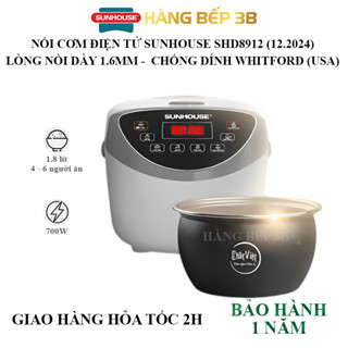  Nồi cơm điện tử Sunhouse 1.8 lít SHD8912 - Hàng chính hãng bảo hành 12 tháng 