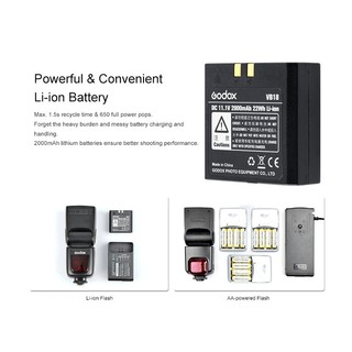 Pin VB18 Cho Đèn Flash Godox V860II, VB26 Cho Godox V1, VB22 Cho V480 / V1mid - Chính Hãng, Dung Lượng Cao