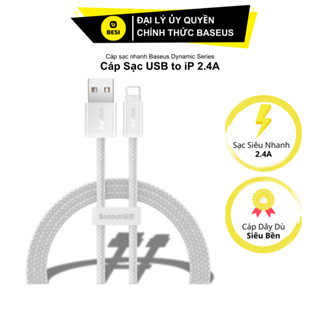Cáp Sạc Nhanh Baseus Dynamic 2 USB to Ln 2.4A | Bện Dù Siêu Bền, Chống Rối, Dài 1m/2m