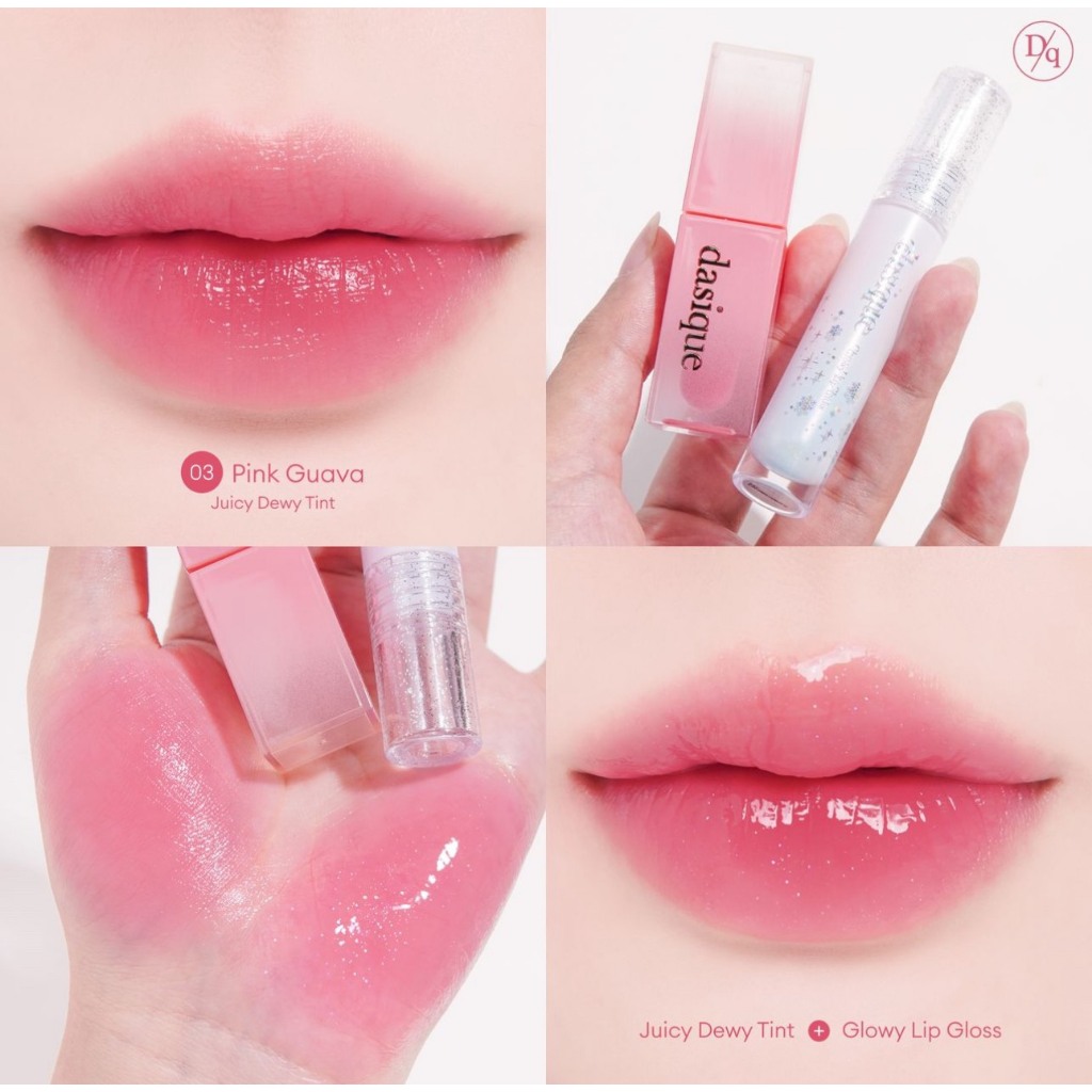 Son Tint Bóng Thuần Chay Dasique Juicy Dewy Tint Màu 03 Pink Guava