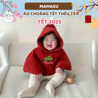 (THÊU TÊN) Áo Choàng Tết Năm Mới 2025 Thêu Tên Theo Yêu Cầu Áo Khoác Cho Bé Tết Hot Trend 2025