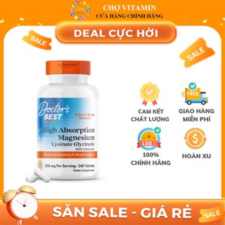 Doctor's Best High Absorption Magnesium Glycinate Lysinate Chất Lượng Cao - Giảm Căng Thẳng, Giảm Stress, Giấc Ngủ