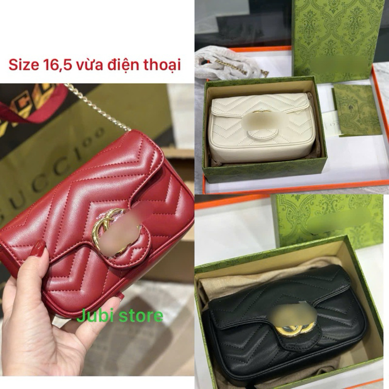 [Jubi store] Túi đeo chéo nữ mini GG size 16,5