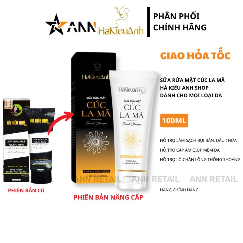 Sữa Rửa Mặt Hà Kiều Anh Cúc La Mã Hỗ Trợ Ngừa Mụn Sáng Da 100ml - Mỹ Phẩm Hà Kiều Anh Shop [Chính Hã