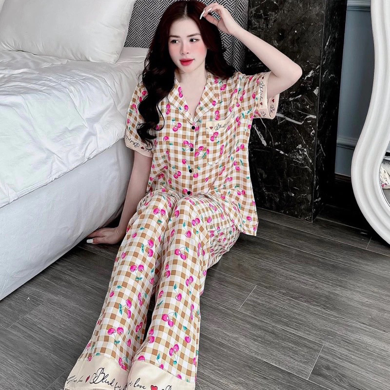 Đồ Bộ Lụa Viền Chữ Bigsize 55-100kg M2