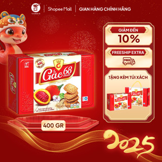  Bánh Quy Gấc Mè Dừa Ít Ngọt Giòn Xốp Hộp 400Gr Kèm Túi Xách 