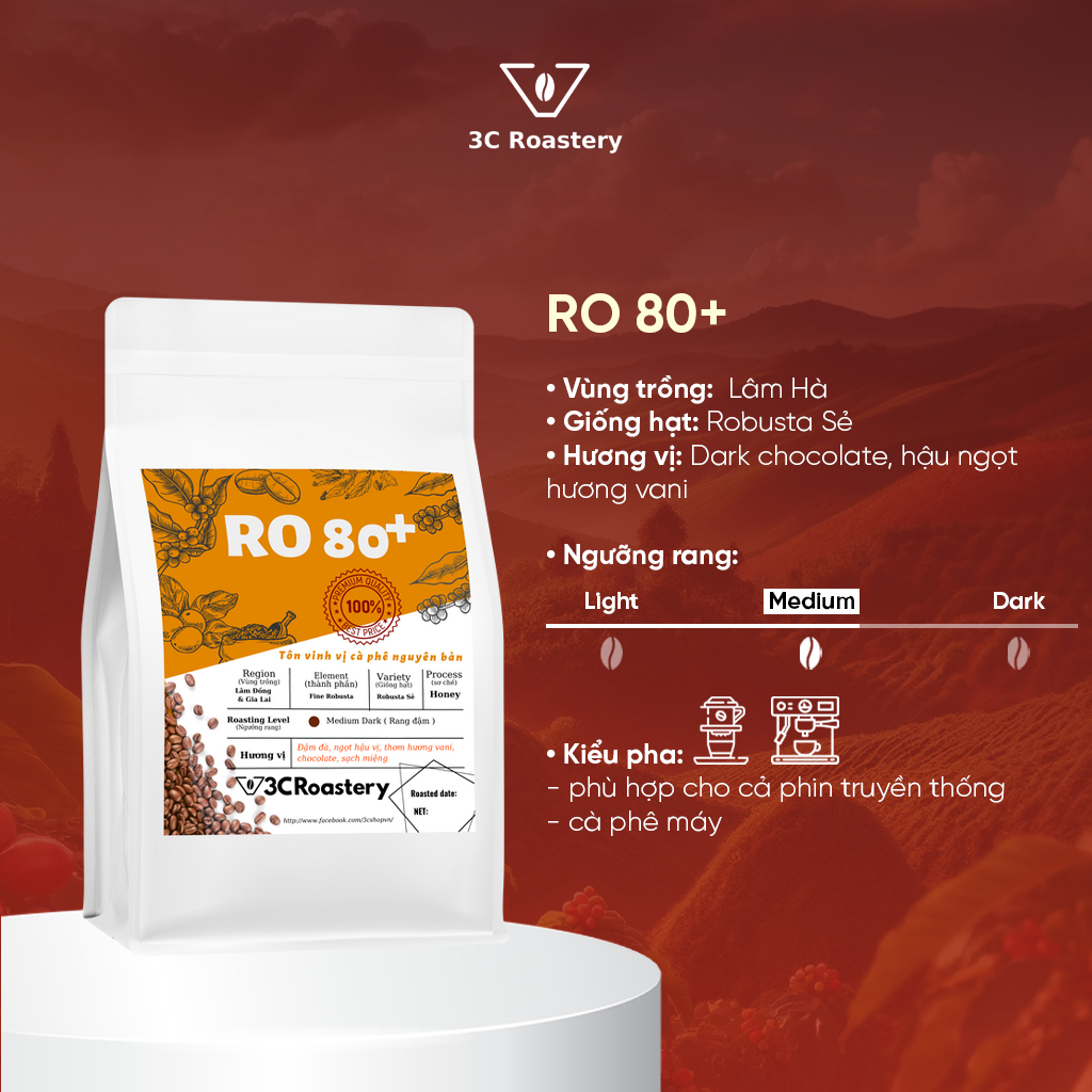 Cà Phê Phin THƠM NỒNG RO80+ CÓ CHỌN LỌC HẠT CHÍN 100% Robusta Lâm Đồng - Rang xay nguyên chất