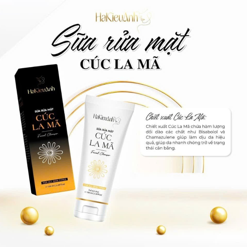 Sữa Rửa Mặt Chiết Xuất Cúc La Mã Hà Kiều Anh Shop 100ml Chính Hãng - Mỹ Phẩm Hà Kiều Anh Cao Cấp