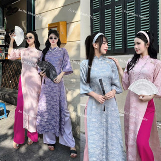 Áo dài cách tân Gấm Hoa Viên may sẵn sang chảnh, áo dài dáng suông mặc đi hội tết đám cưới - Áo Dài Khánh Huyền