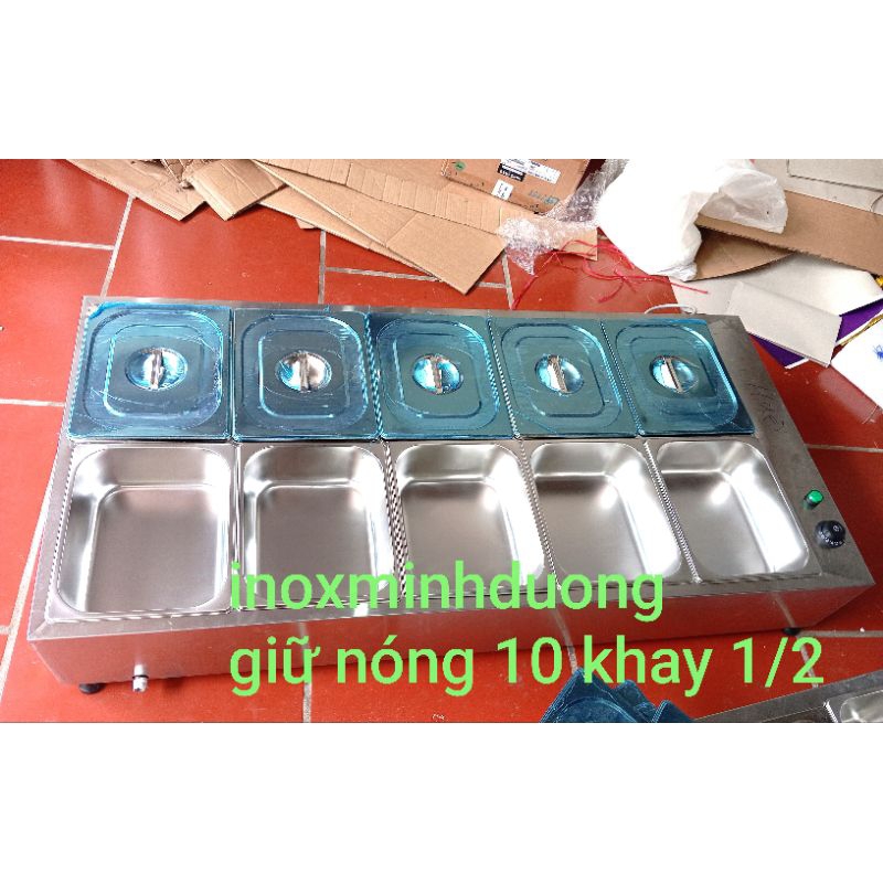 Tủ giữ nóng, hâm nóng thức ăn đặt bàn 10 khay 1/2