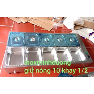 Tủ giữ nóng, hâm nóng thức ăn đặt bàn 10 khay 1/2