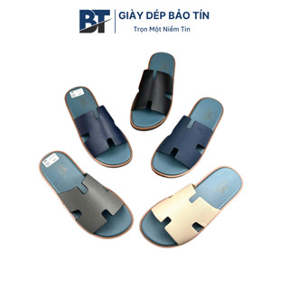 Dép nam HM Bảo Tín BT8893 chất liệu đế cao su đi êm chân, vân chống trượt, quai da xít độ bền cao