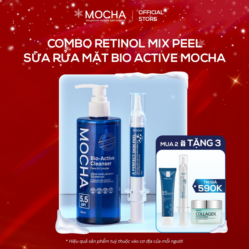 [Mua 2 tặng 3] Combo Chính Hãng Gồm (1 Peel Da Mocha + 1 Sữa Rửa Mặt Bio Active)