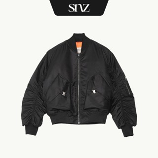Áo Khoác Bomber SNAZZY Unisex Vải Gió Pilot Chần Bông Chính Hãng - HEAVIEST BLACK