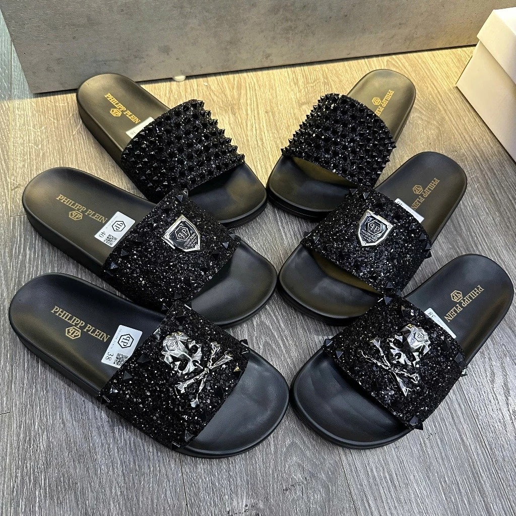 Dép Nam Philip Logo Đầu Lâu [Ful hộp] - Đẳng Cấp BOY PHỐ Dép Nam PP Mẫu Mới Nhất 2025