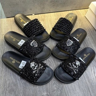 Dép Nam Philip Logo Đầu Lâu [Ful hộp] - Đẳng Cấp BOY PHỐ Dép Nam PP Mẫu Mới Nhất 2025