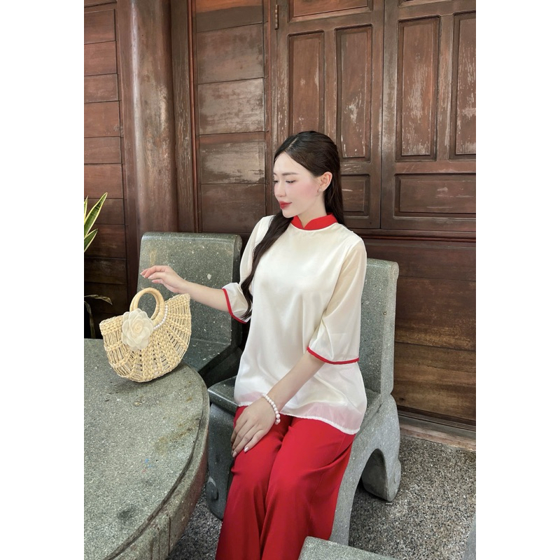 [ FULL SET] Set áo voan quần mango form lớn 4Seasons