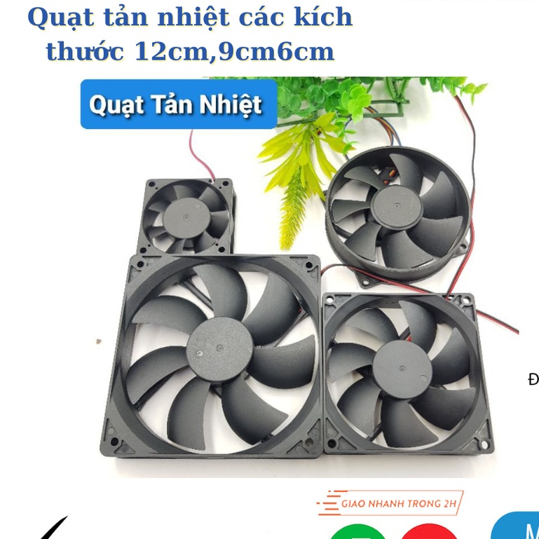 Quạt Tản Nhiệt Brushless 12V 3000RPM Các Kích Thước  12CM 9CM 6CM Quạt Thổi Nhiệt Hút Mùi PC - ShopLinhKienM2M