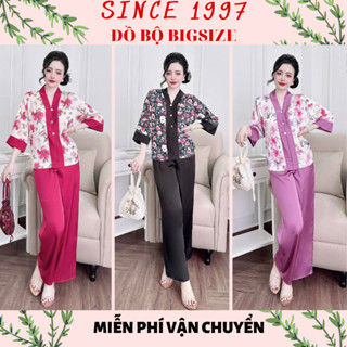 [60-90kg] BÀ BA - Đồ lam đi chùa bigsize Bộ đi lễ chùa Lụa Xước cao cấp xinh xắn