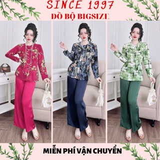  Bà Ba Lụa cao cấp - Đồ bộ bigsize 60-90kg Dài Tay Since1997 Đồ ngủ bigsize Pijama bigsize 