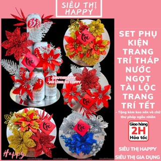 [Tặng phụ kiện ngẫu nhiên] Set trang trí tết, trang trí tháp bánh kẹo, tháp nước ngọt - Siêu Thị Happy