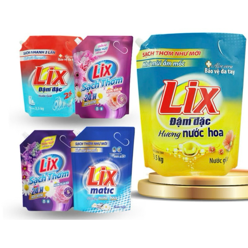 Túi nước giặt LIX matic hương nước hoa 3.2kg  - Dùng cho máy giặt cửa trước