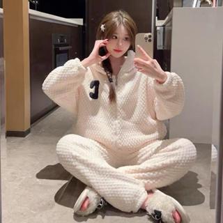 Bộ Đồ Ngủ Bông , Bộ Bông Hạt Gạo Chữ C Giữ Nhiệt Bo Gấu Mặc Nhà Siêu Ấm An nhiên shop Áo Nữ